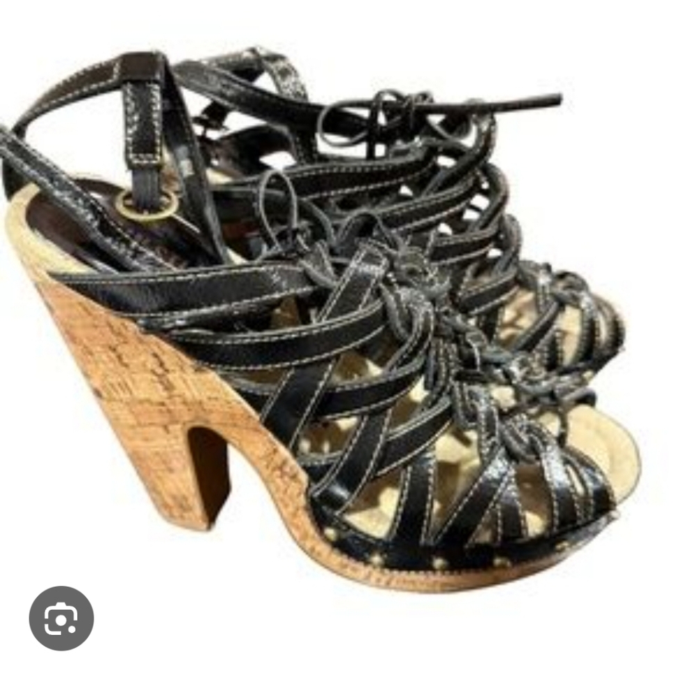 Colin Stuart Stylish Black Wedge Sandals